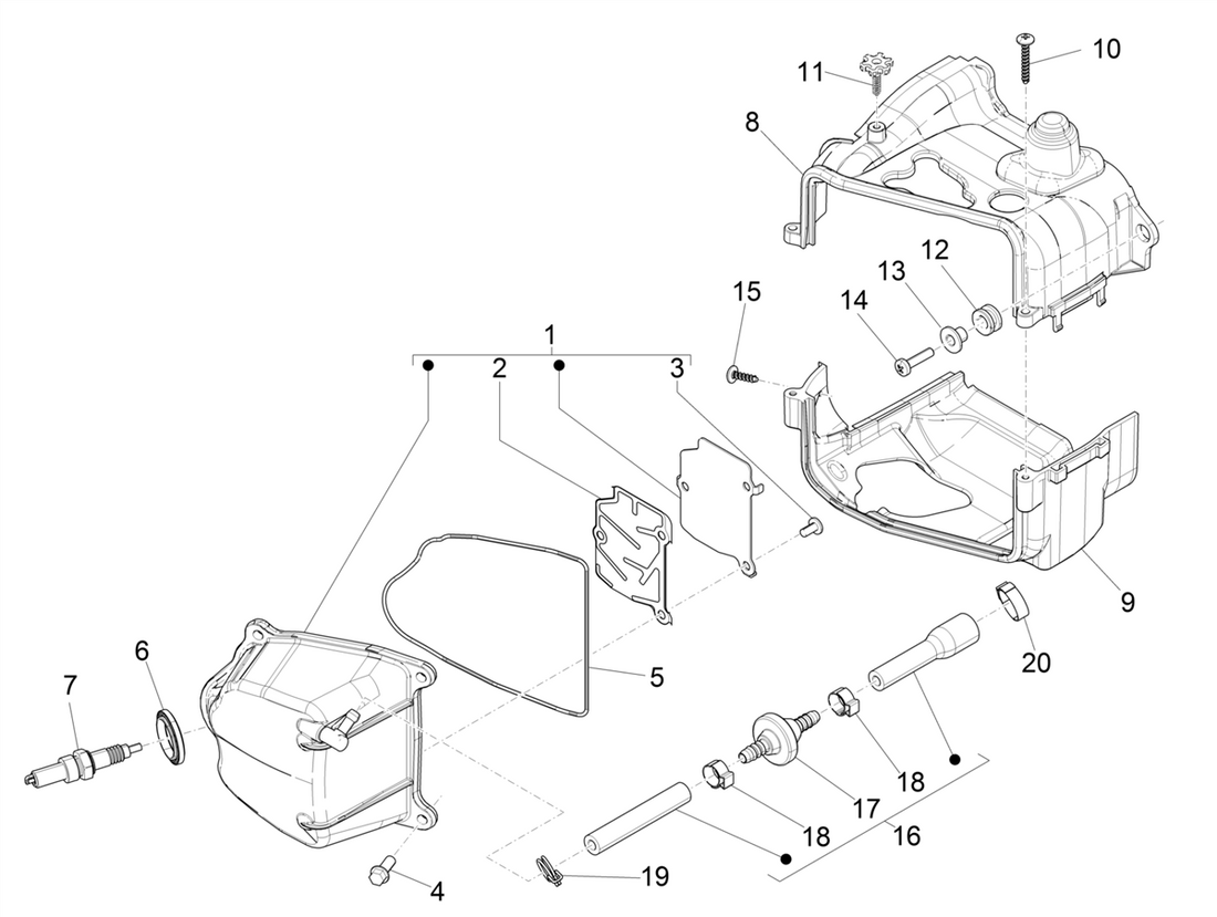Vespa Sprint 50 4T 3V E5 2020 – Cilinderkopdeksel
