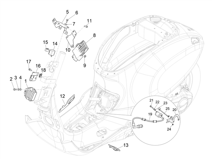 Vespa Sprint 50 4T 3V E5 2020 – Spanningsregelaar Cdi Bobine