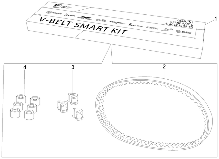 Vespa Sprint 50 4T 4V NOABS E2 2014-2017 – Transmissiekit