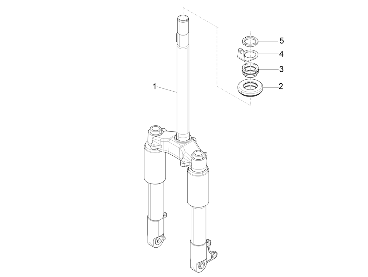 Zip 50 4T NOABS E4 2018 - 2020 - Voorvork Balhoofdset