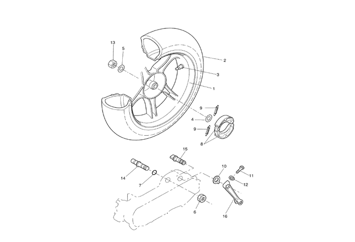 Yamaha Aerox 100 2T – Achterwiel