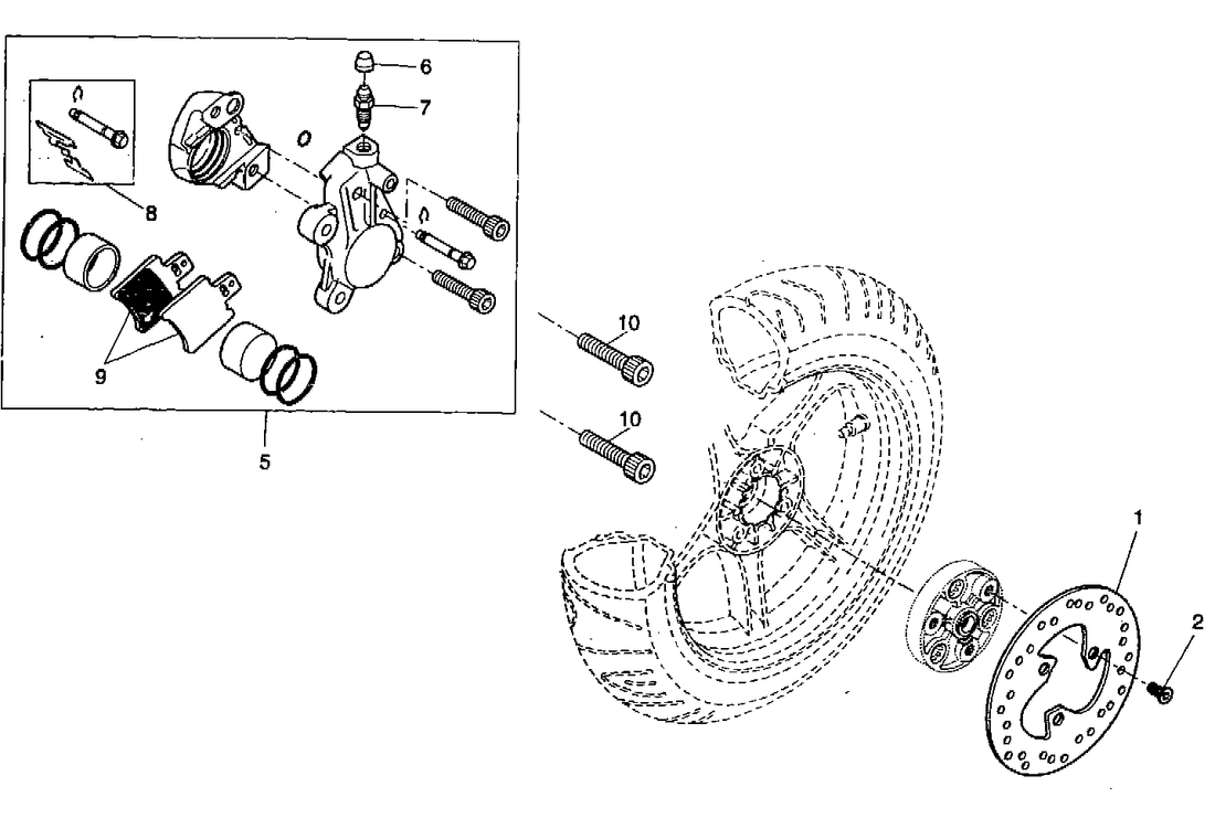 Yamaha Aerox 50 R – Remklauw Achter