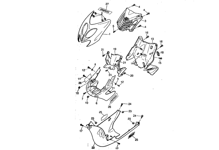 Yamaha Aerox 50 R – Voorscherm Binnenbekleding Onderschermbeplating