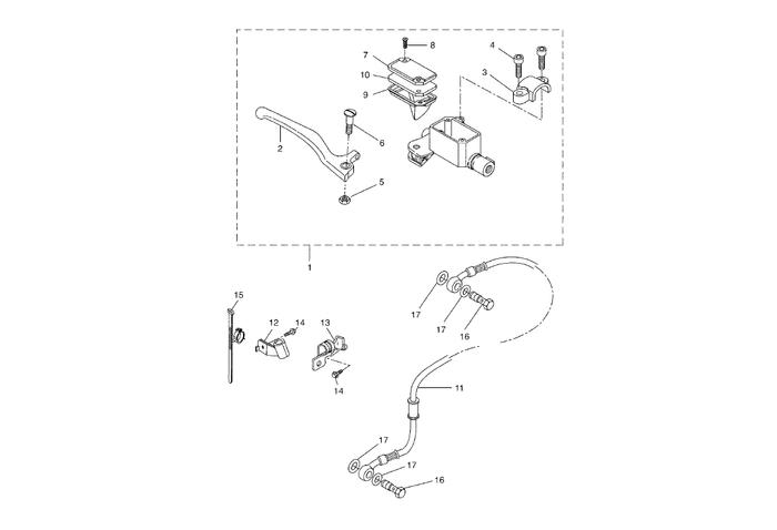 Yamaha Aerox 50 R Facelift – Hoofdremcilinder Voor