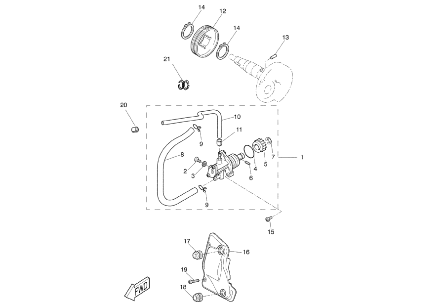 Yamaha Aerox 50 SP – Oliepomp