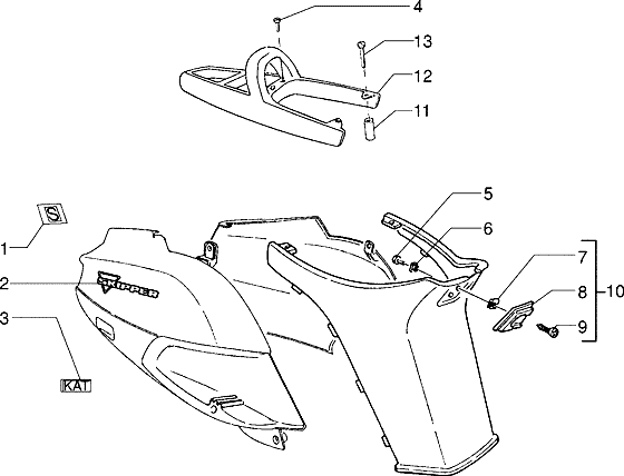 Piaggio Skipper - Achterkap & Motorscherm