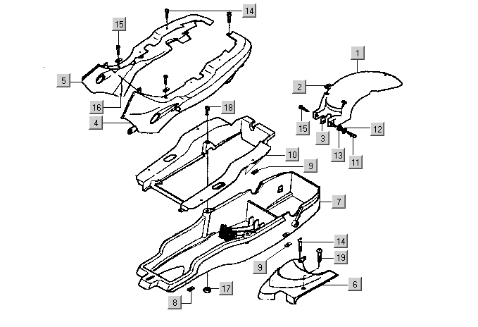 Gilera DNA 50 2T E1 2000-2001  - Zijscherm
