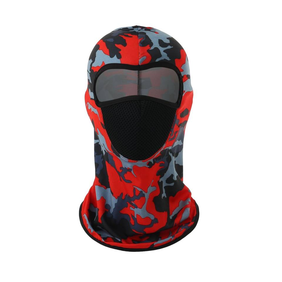 Cagoule Camo Rouge Avec Embouchure