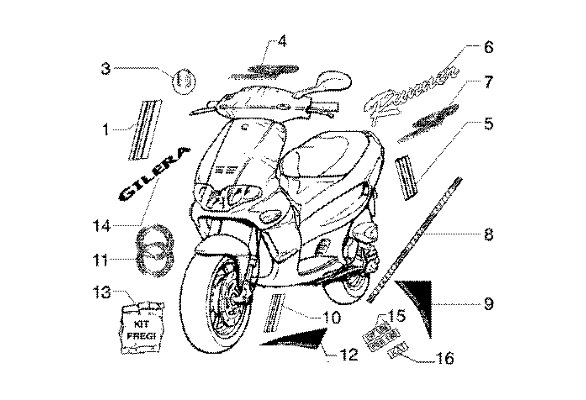 Gilera Runner 180cc FXR 2takt - Embleem Sticker Sport