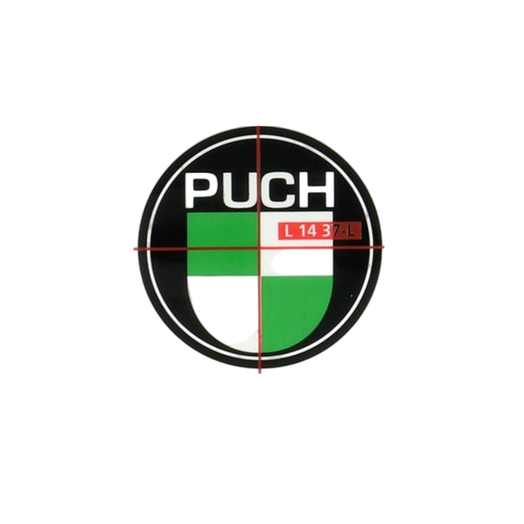 Puch Logo 40MM Schwarz/Weiß/Grün