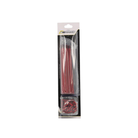 Speichenset Hinterrad Doppler 195MM + 199MM 36-Teilig Rot Derbi Senda