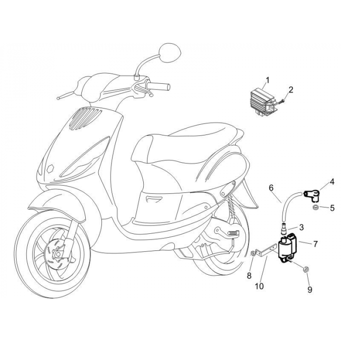 Regolatore di tensione - Unità di controllo elettronico - Bobine | Zip 50 4T 25 km/h Noabs E2 2006-2016 (EMEA)