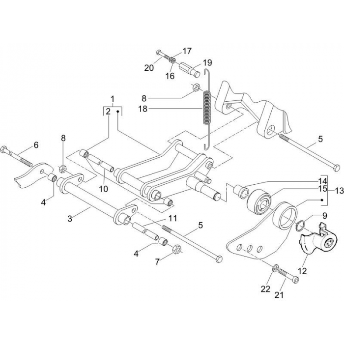 Subframe Zip 50 4T 25 km / h Noabs E2 2006-2016 (EMEA)